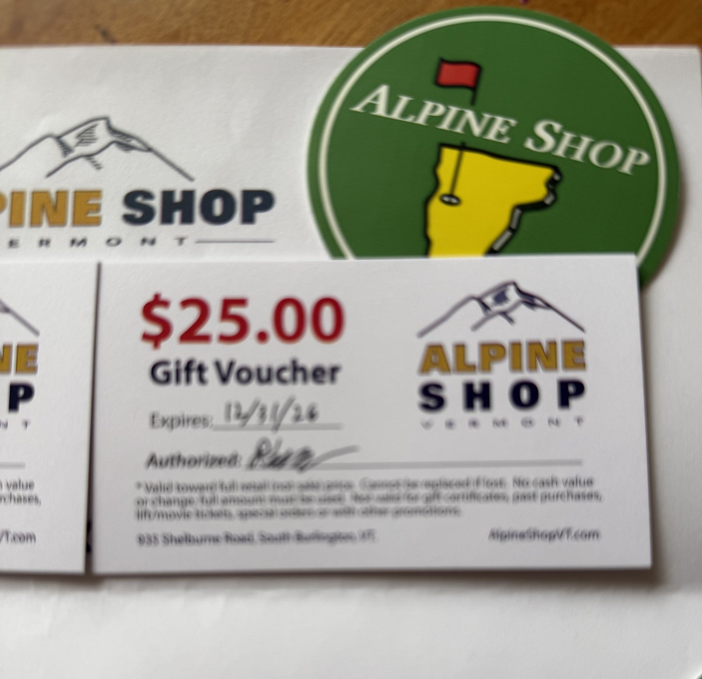 (Item #31) Alpine Shop - (2) $25 Gift Cards