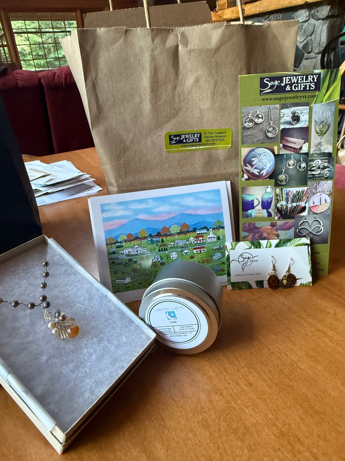 (#22) Sage Jewelry - Necklace & Earrings