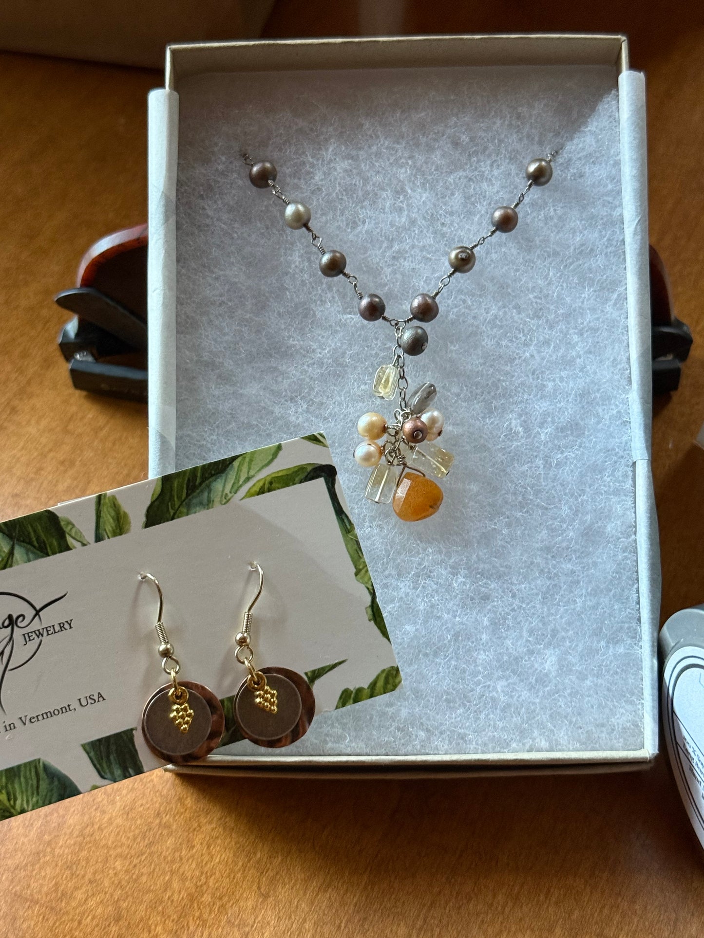 (#22) Sage Jewelry - Necklace & Earrings