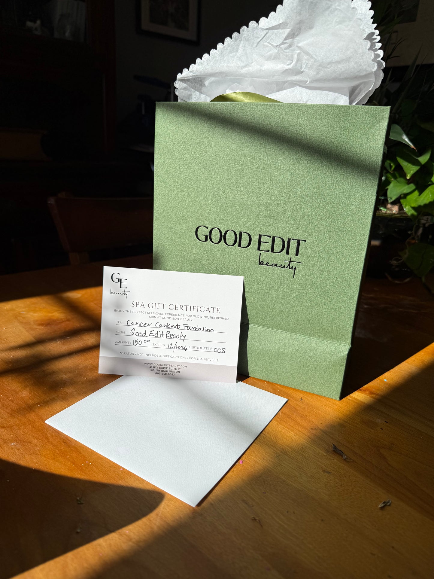 (Item #06) Good Edit Beauty Facial Gift Certificate -$150