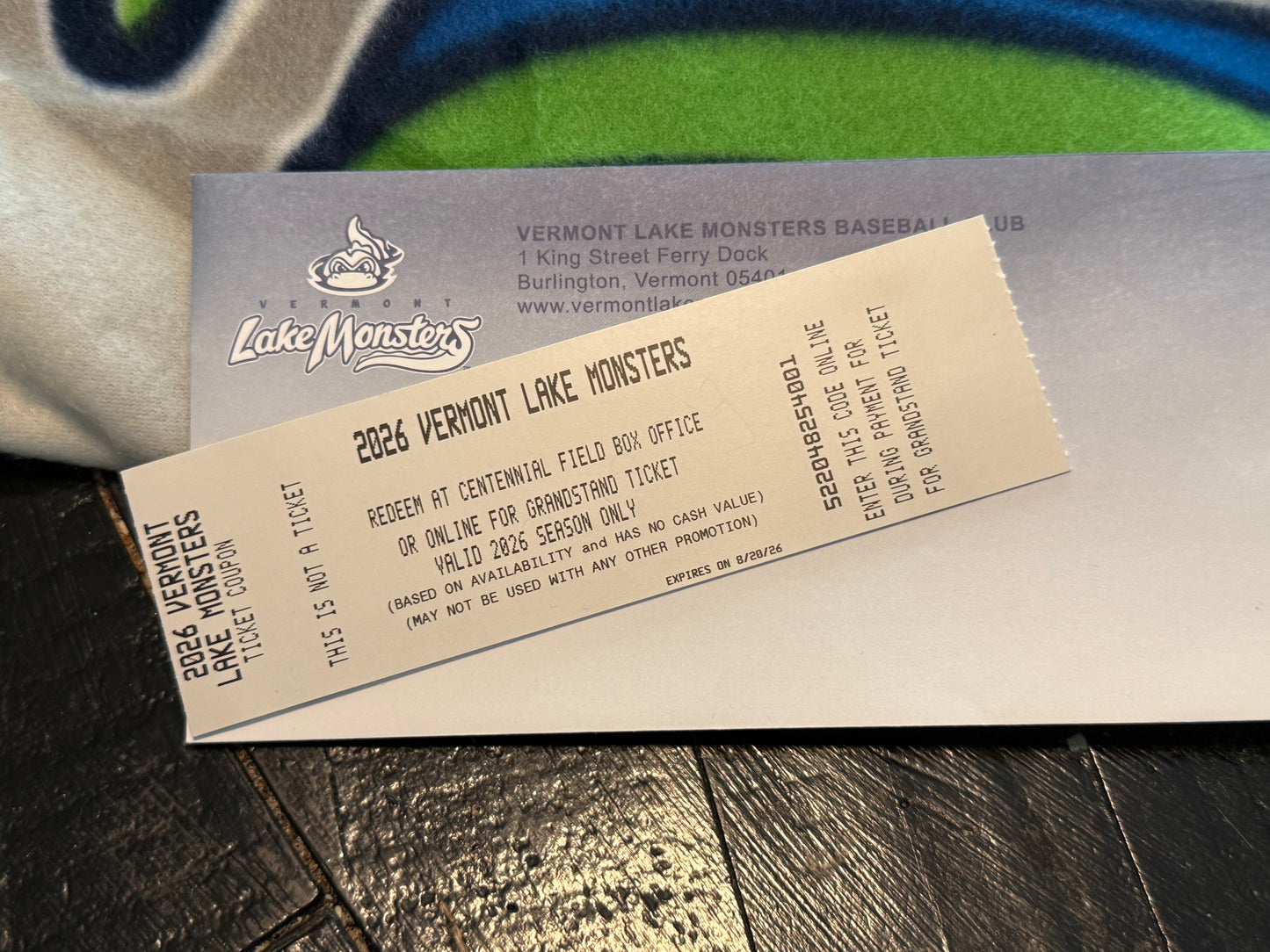 (Item #44) Lake Monsters Swag and (2) Tickets